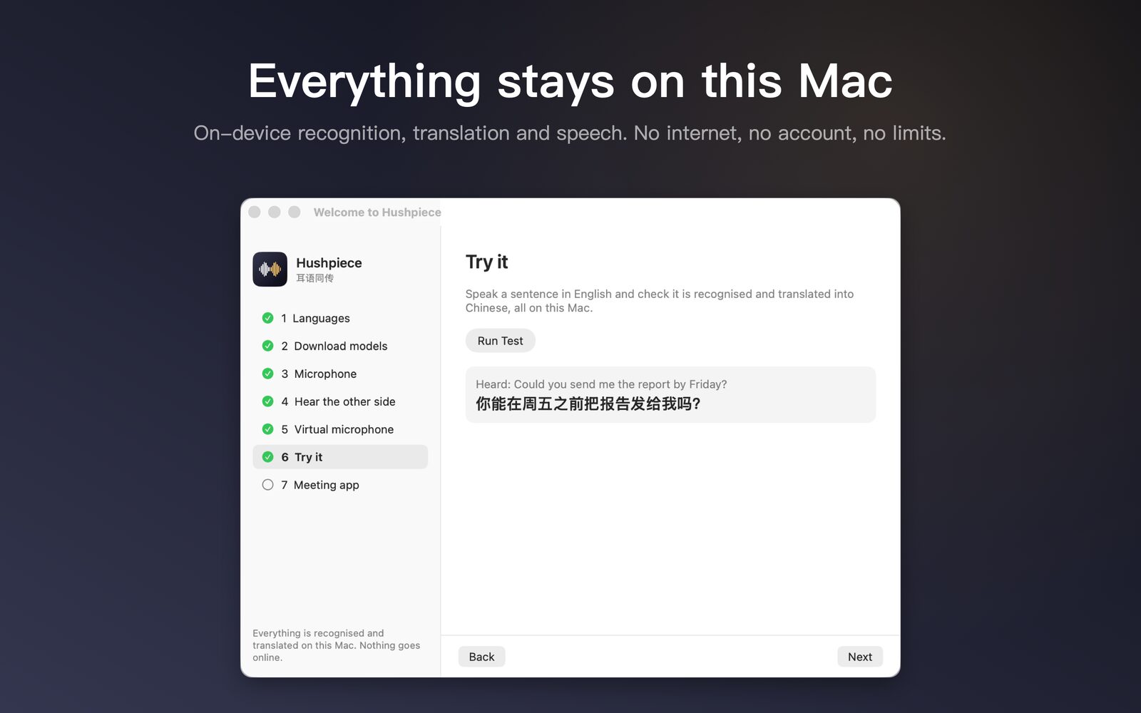 Everything stays on this Mac